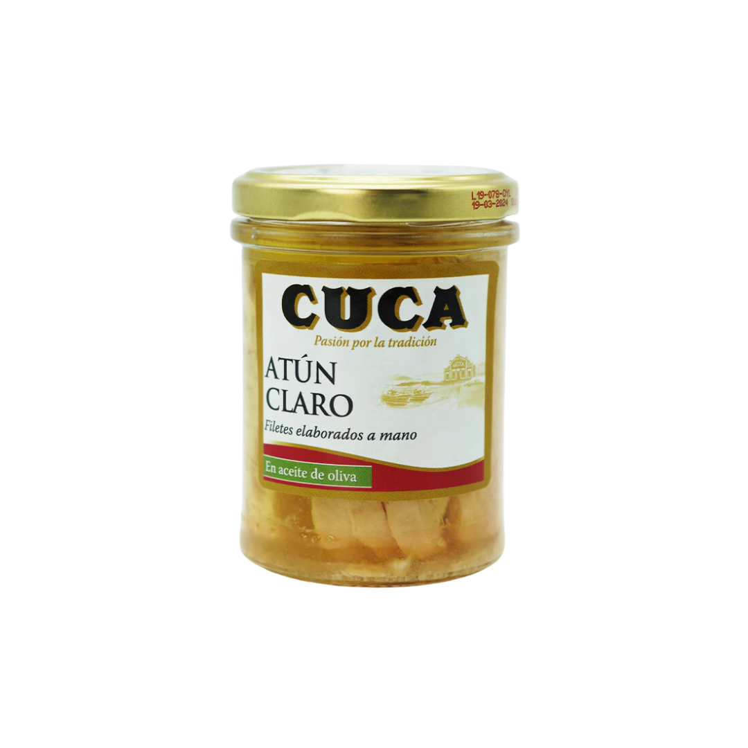 ATÚN CLARO EN ACEITE DE OLIVA TARRO DE CRISTAL - CUCA