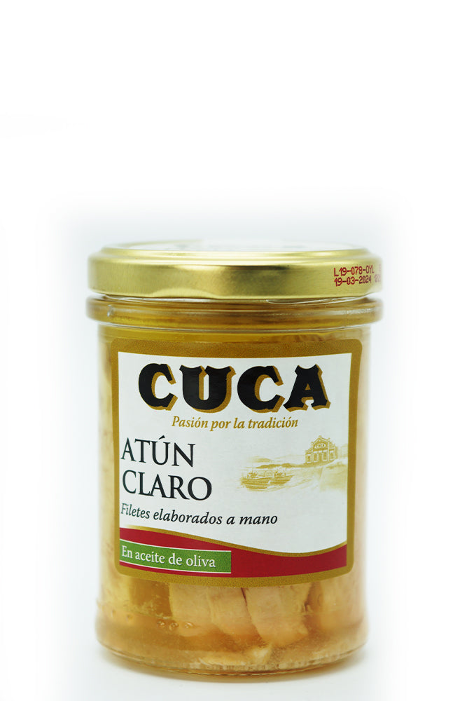 ATÚN CLARO EN ACEITE DE OLIVA TARRO DE CRISTAL - CUCA